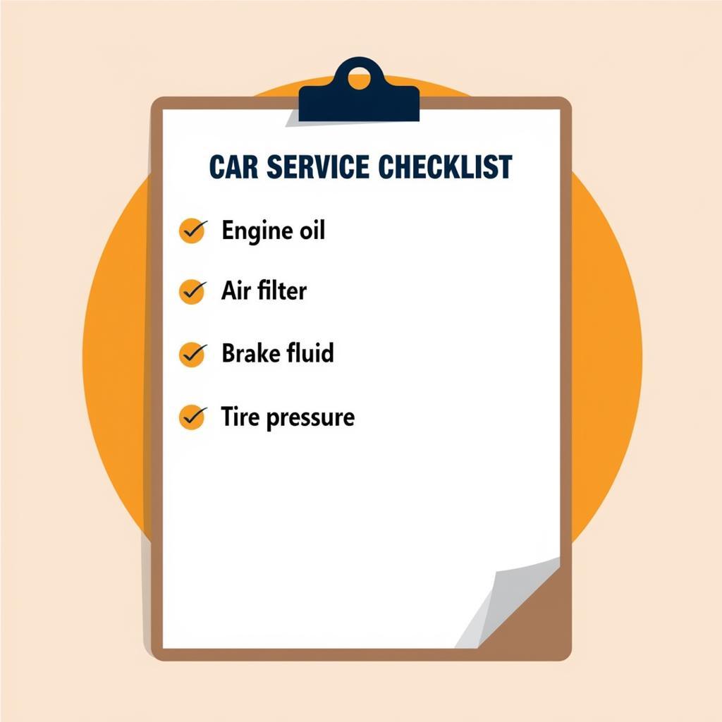 Example Car Service Checklist