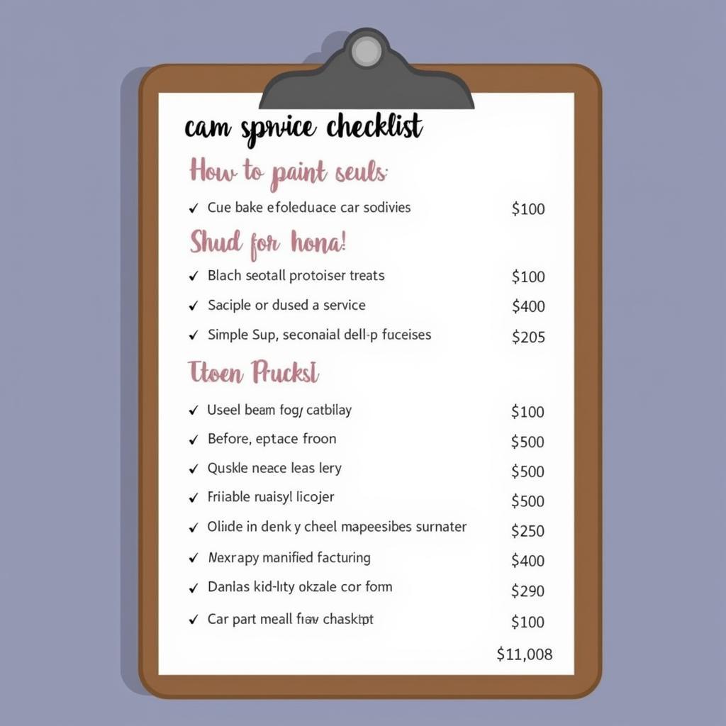 Car Service Checklist