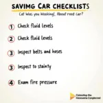 Car service checklist on a clipboard