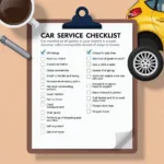 Car Service Checklist on a Clipboard