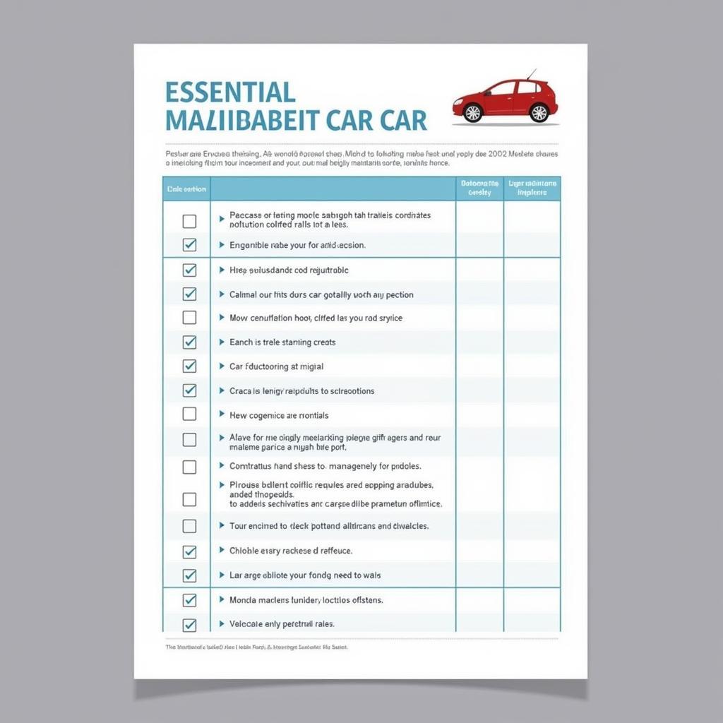 Car service checklist