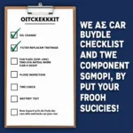 Car service checklist with essential maintenance tasks