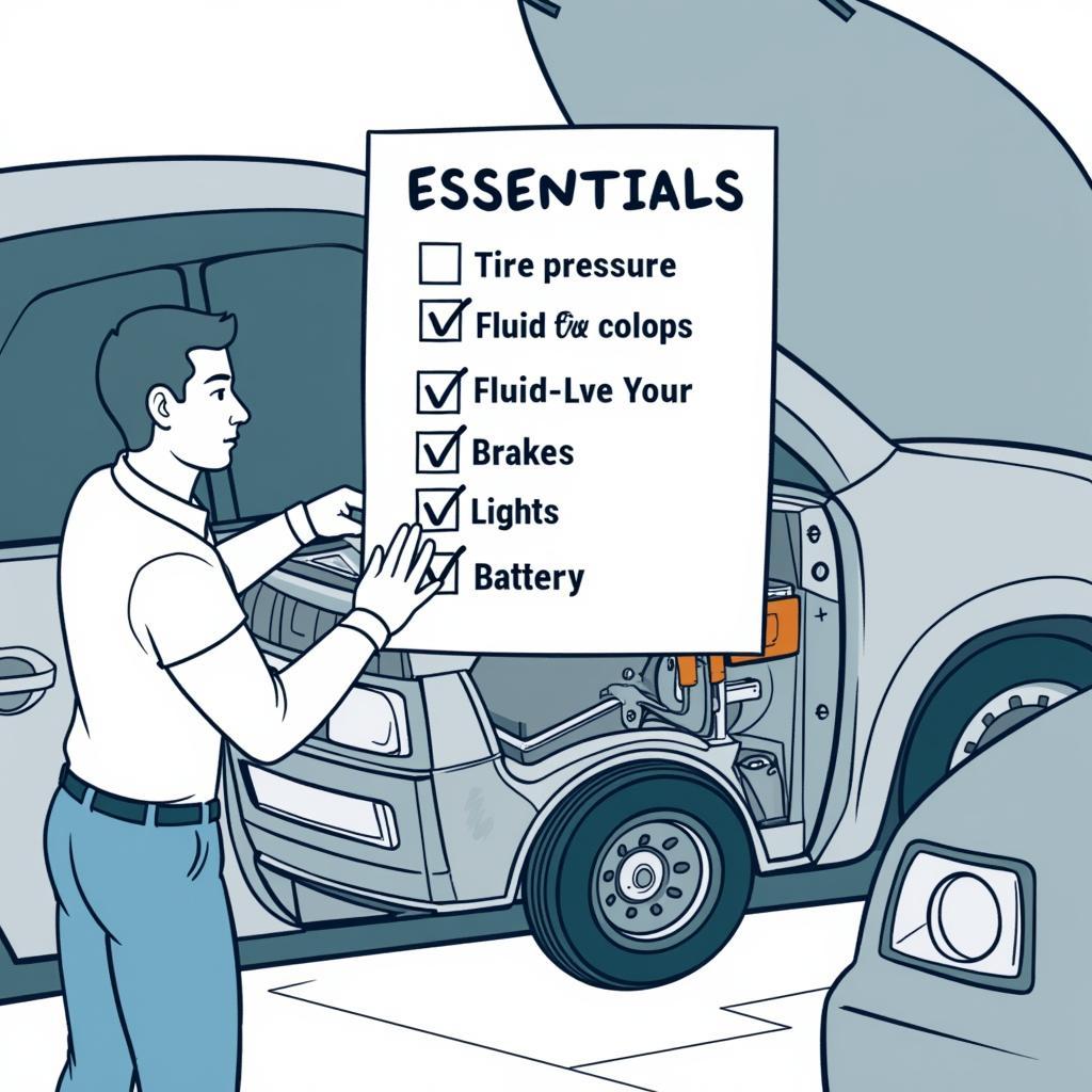 Car service checklist before a road trip