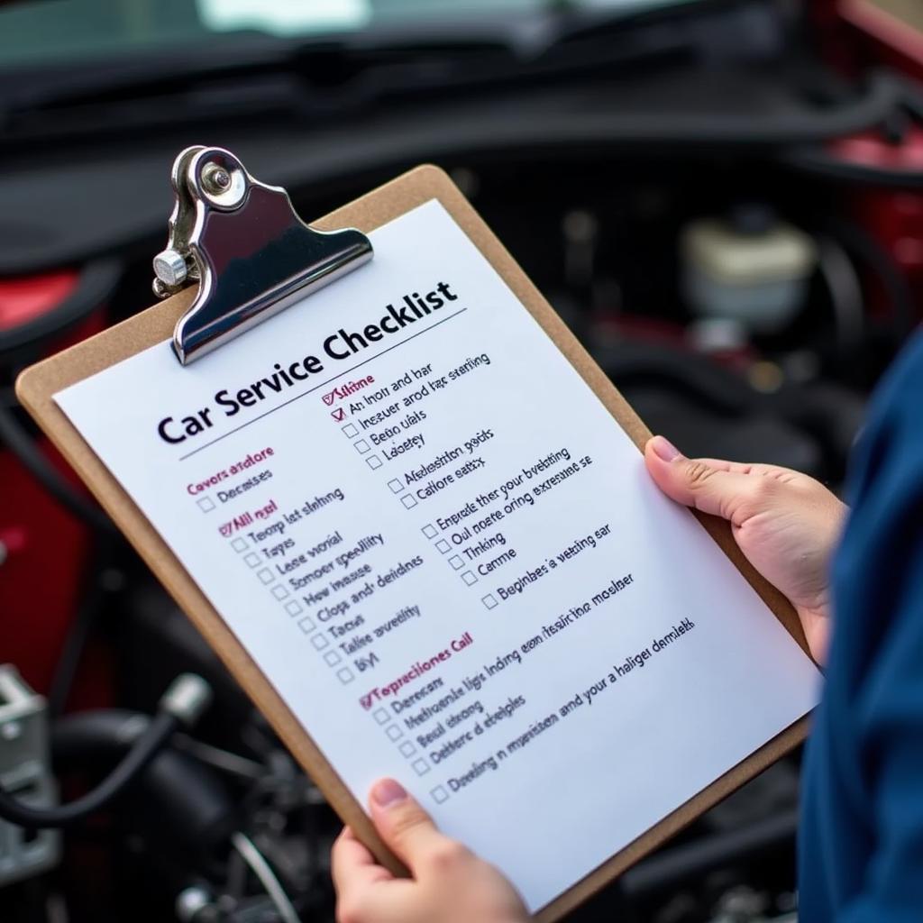 Car Service Checklist at Quick Save Blackpool