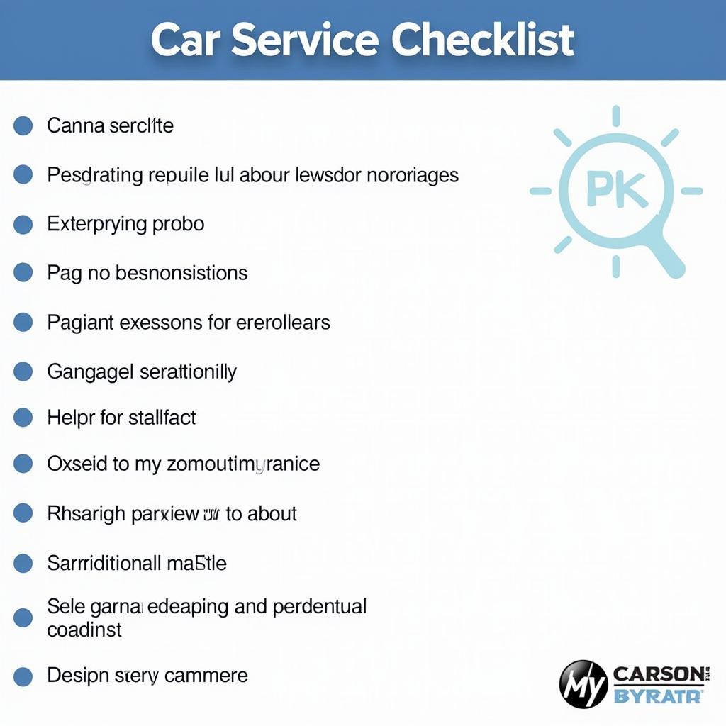 Car service checklist used in Southampton