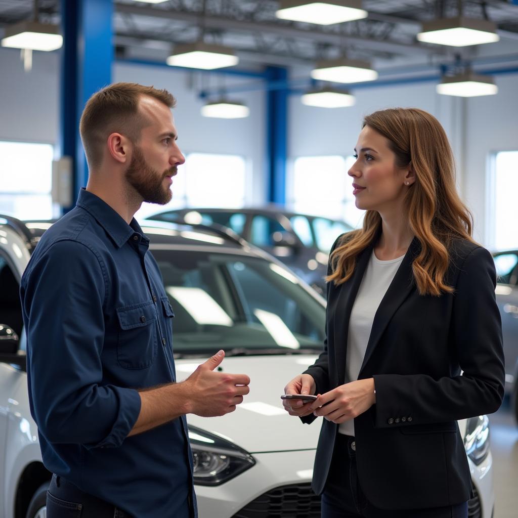 Customer communication at a car service center