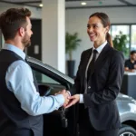 Car Service Driver Helping Customer