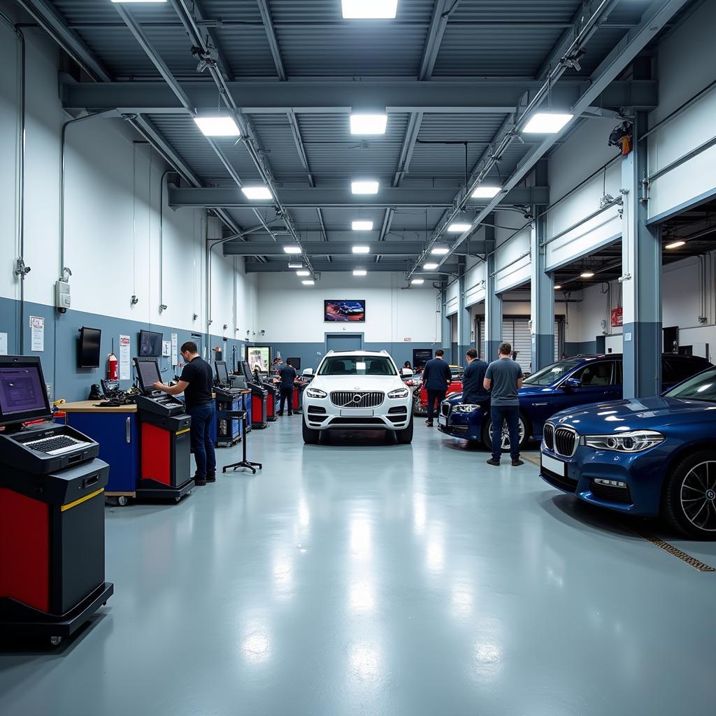 Modern Car Service Garage Interior in Blackburn