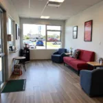 Comfortable waiting area in a Glen Waverley car service center