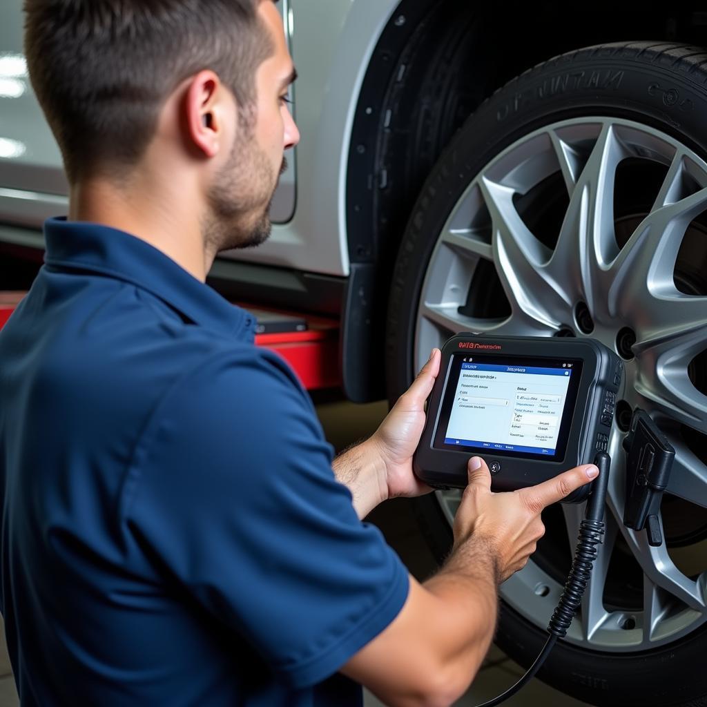 Modern car service using digital diagnostics in Grantham