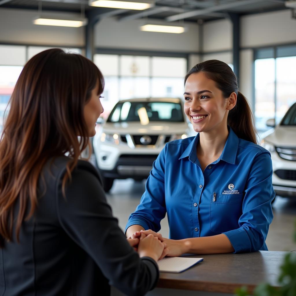 Customer service representative at a car service center on Hatfield Road