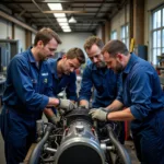 Engine repair at a Hendon car service