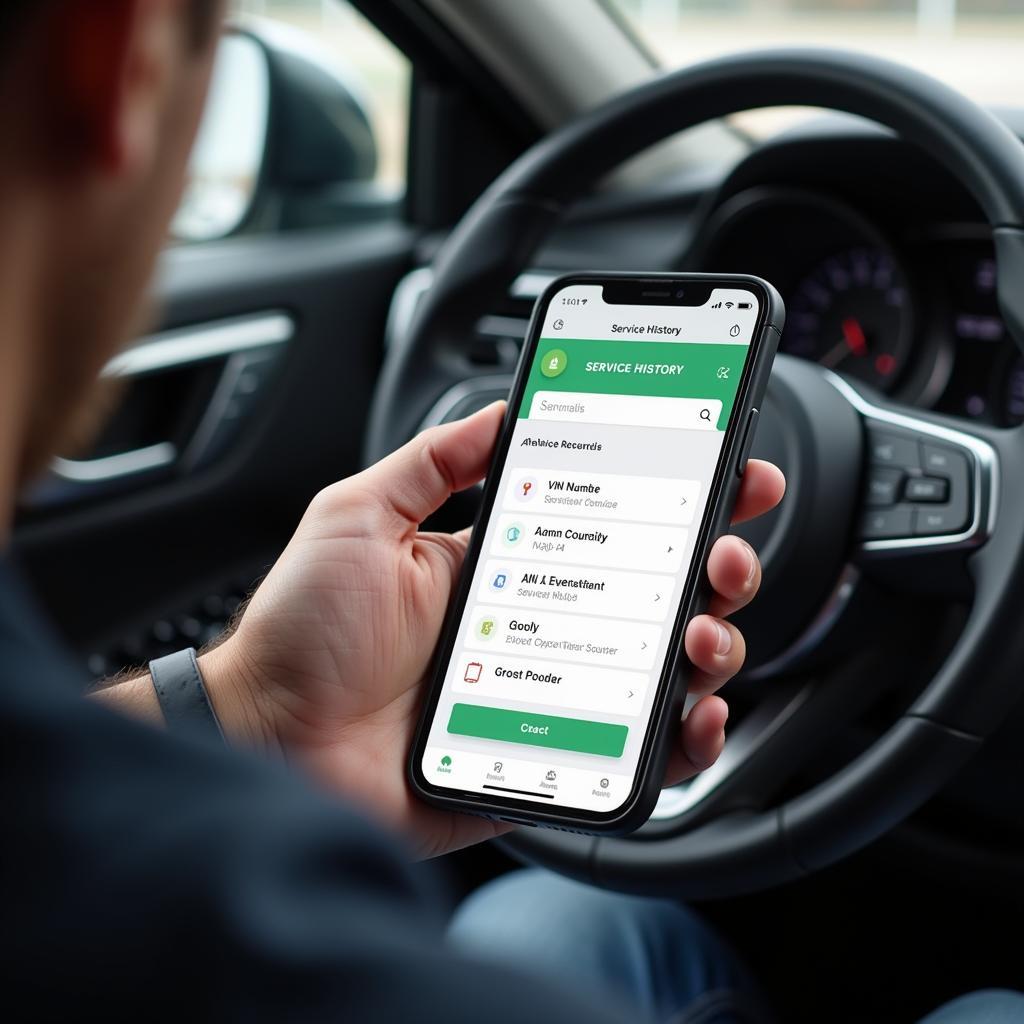 Checking Car Service History on a Smartphone