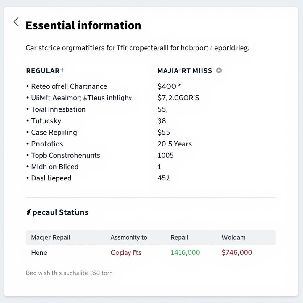 Car Service History Report