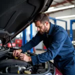 Mechanic Performing a Car Service NZ