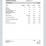 A sample car service invoice detailing services and costs