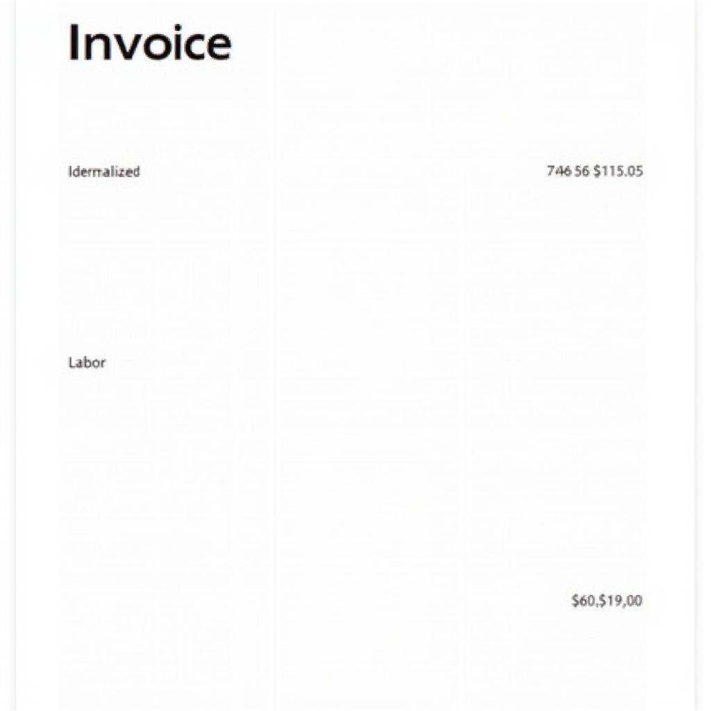 Car Service Invoice