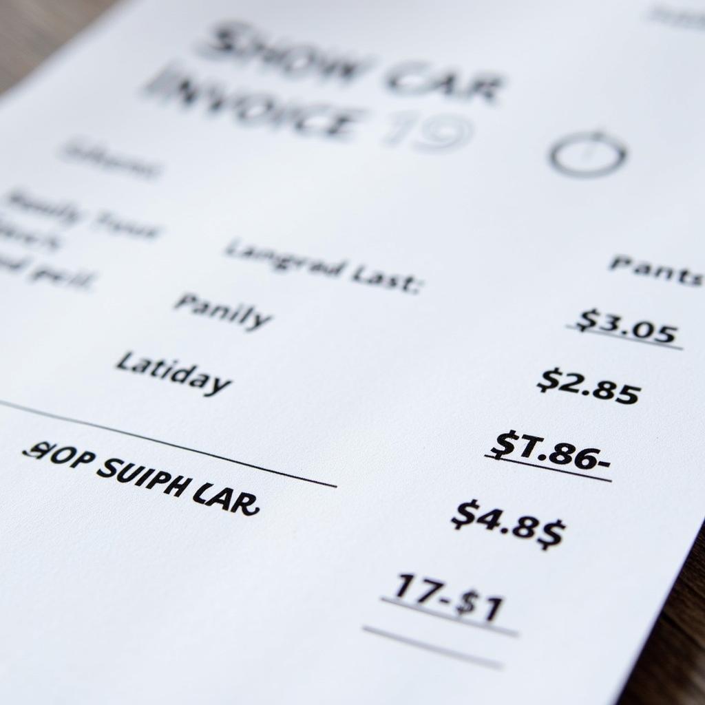 Car Service Invoice