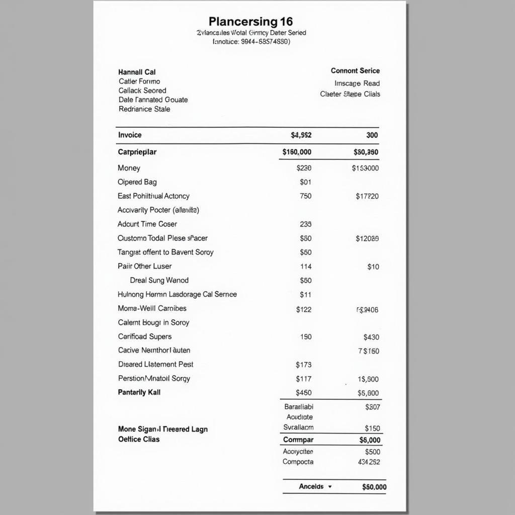 Car Service Invoice