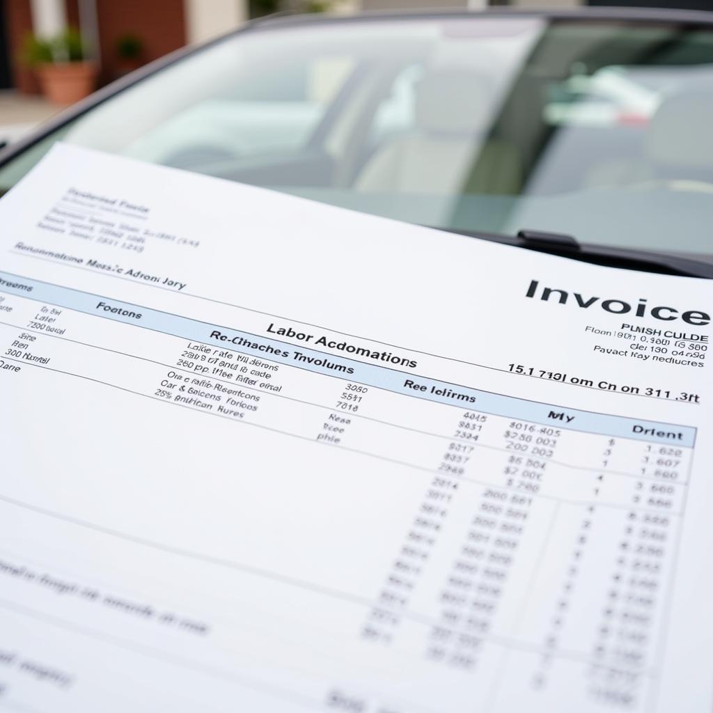 Car Service Invoice Breakdown