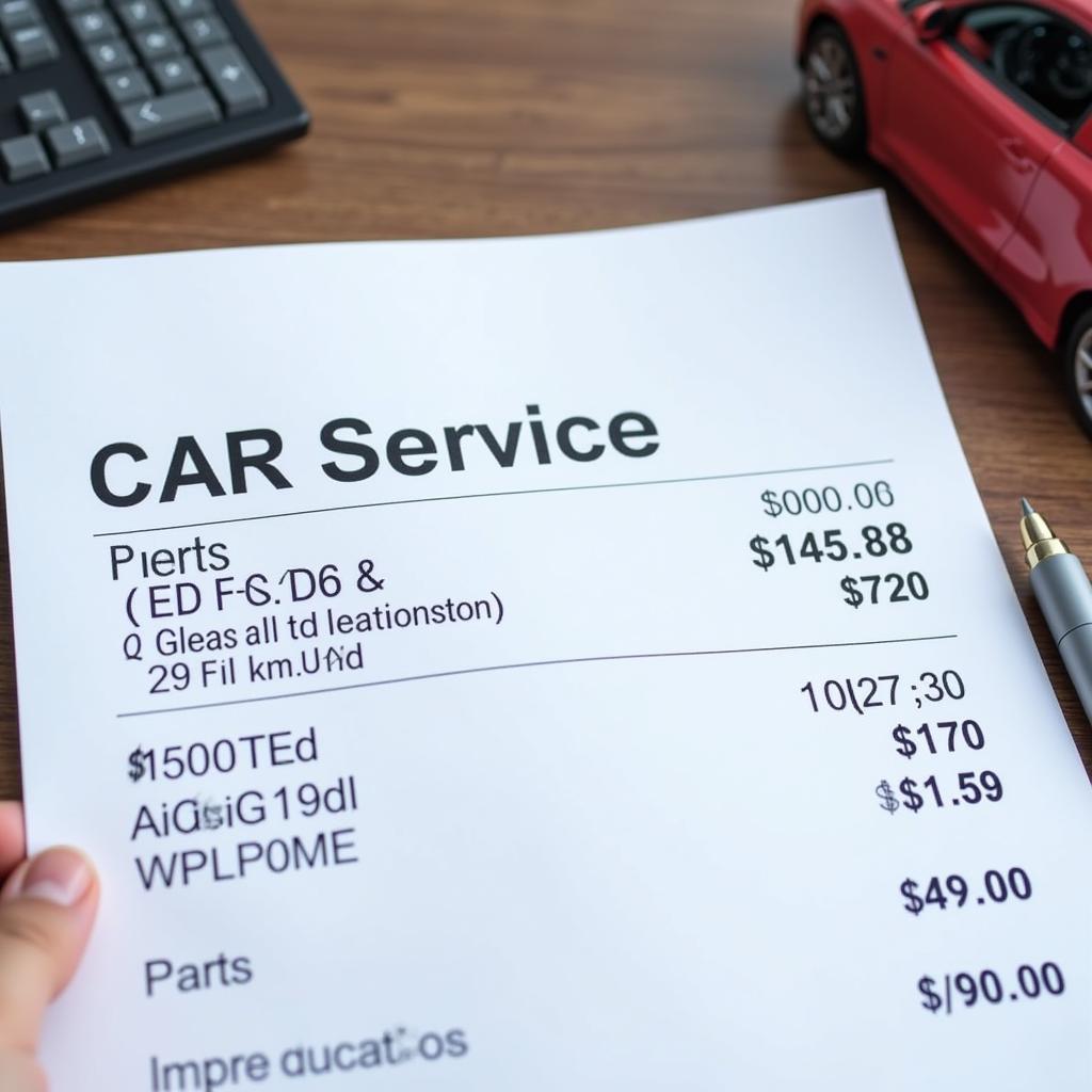 Car Service Invoice Dublin