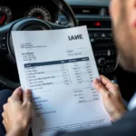 Reviewing a car service invoice