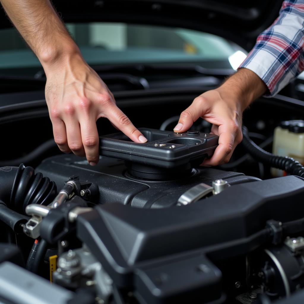 Car engine during service in Jacksonville, FL.