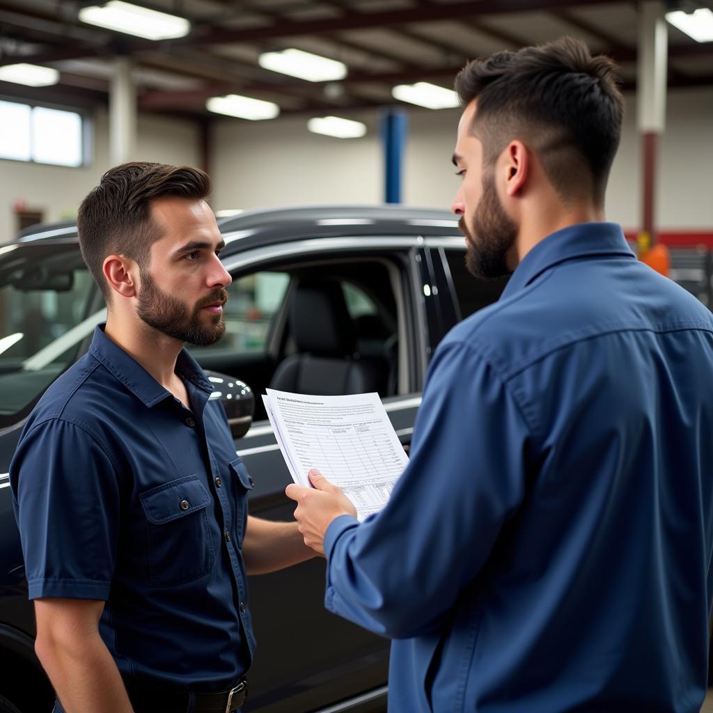 Customer Talking to Mechanic in Kew Gardens NY