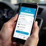 Booking a car service from London to Luton via a mobile app