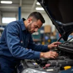 Car Service Nairobi: Mechanic Inspecting Engine