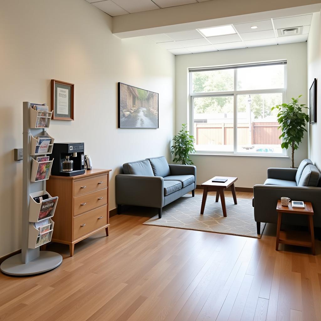 Comfortable and modern waiting area in a car service center in Nedlands