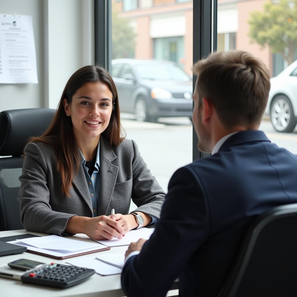 Car service owner discussing taxes with an accountant