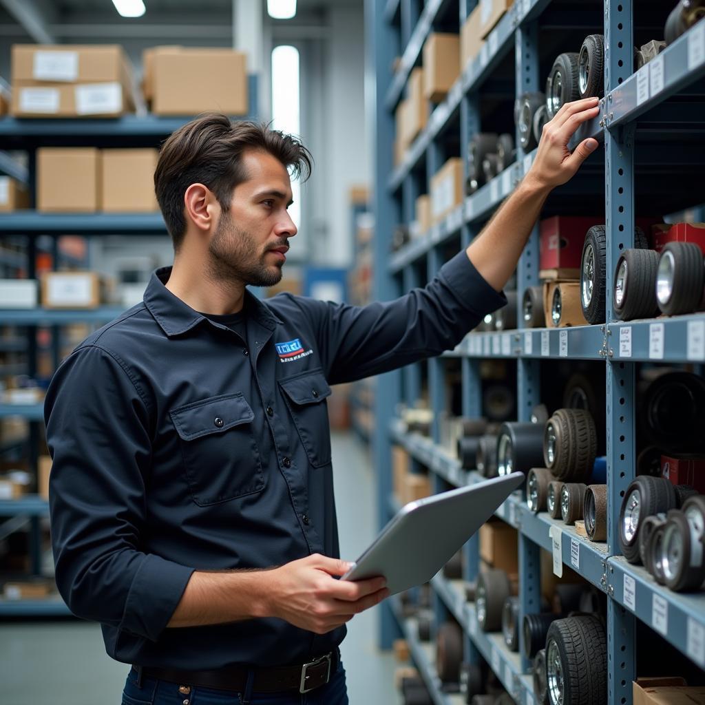 Car Service Parts Specialist at Work