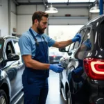 Car Being Picked Up by a Service