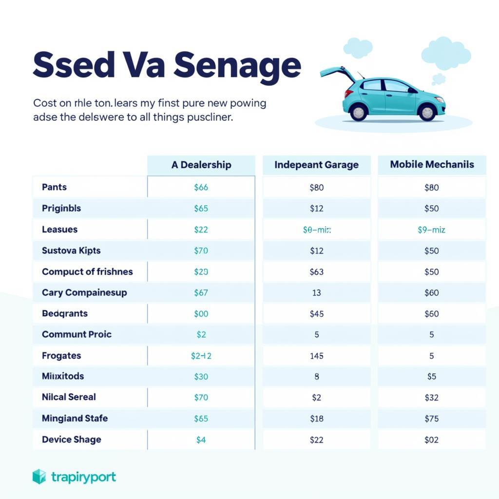 Comparing Car Service Prices Across Different Providers