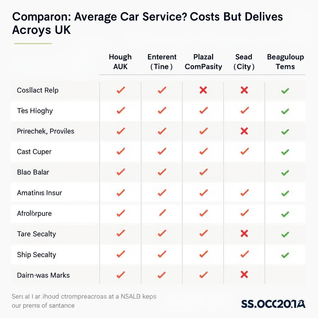 Car Service Price Comparison UK