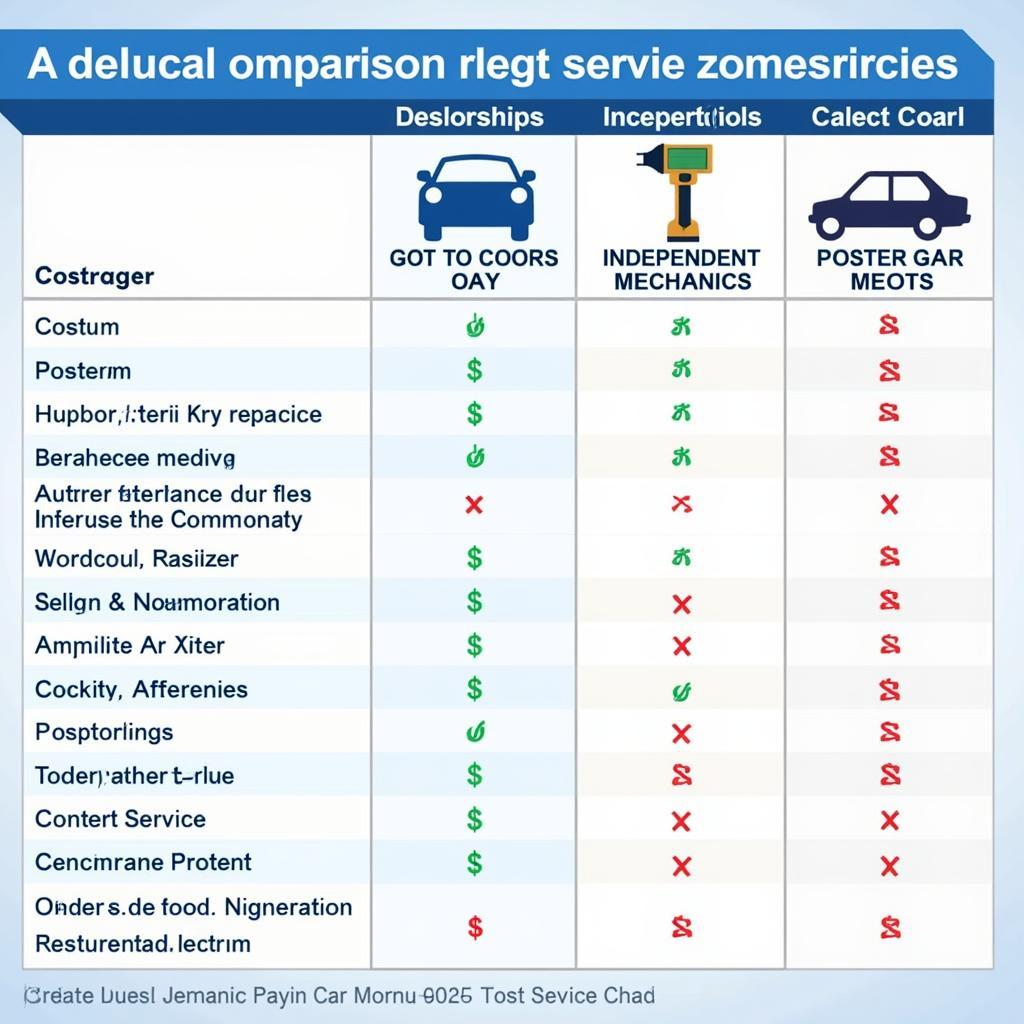 Car Service Price Comparison