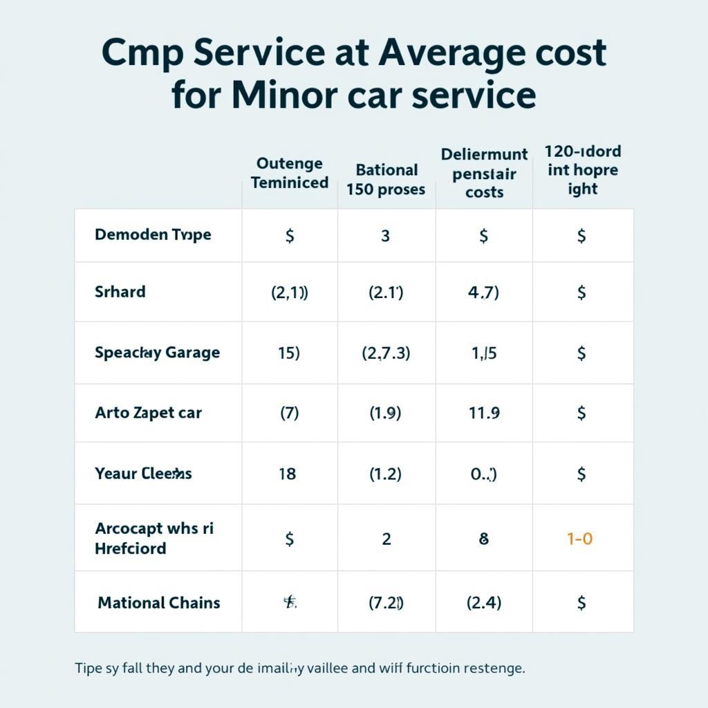 Car Service Price Comparison