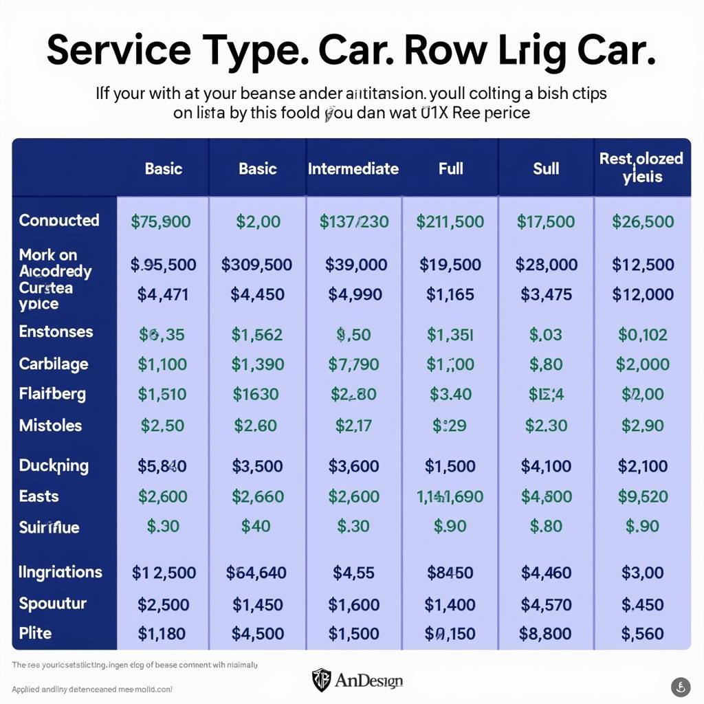 Car Service Price Comparison