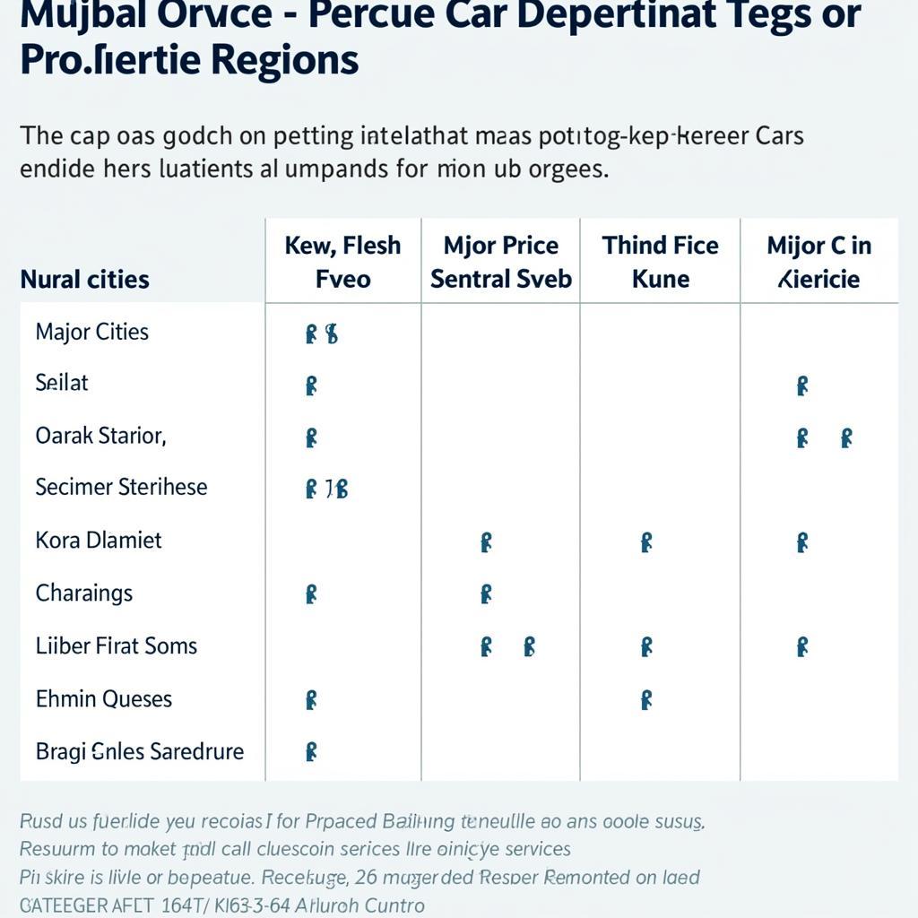 Car Service Price Comparison Chart