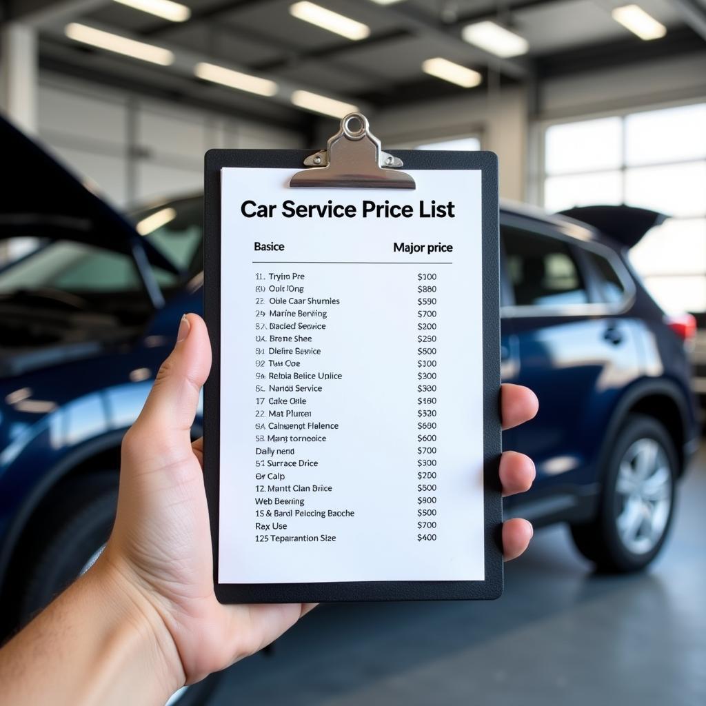 Car Service Price List