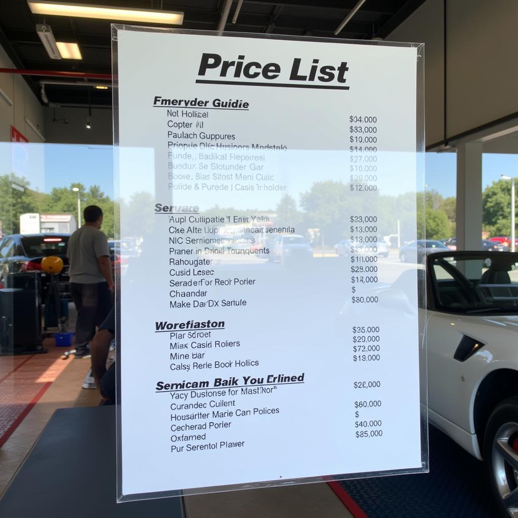 Car Service Price List Radlett