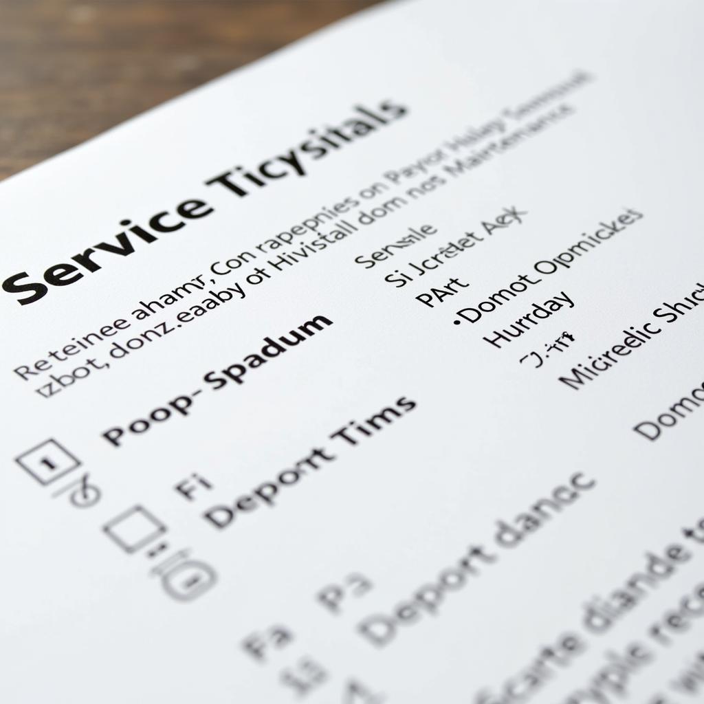 Car Service Schedule Checklist