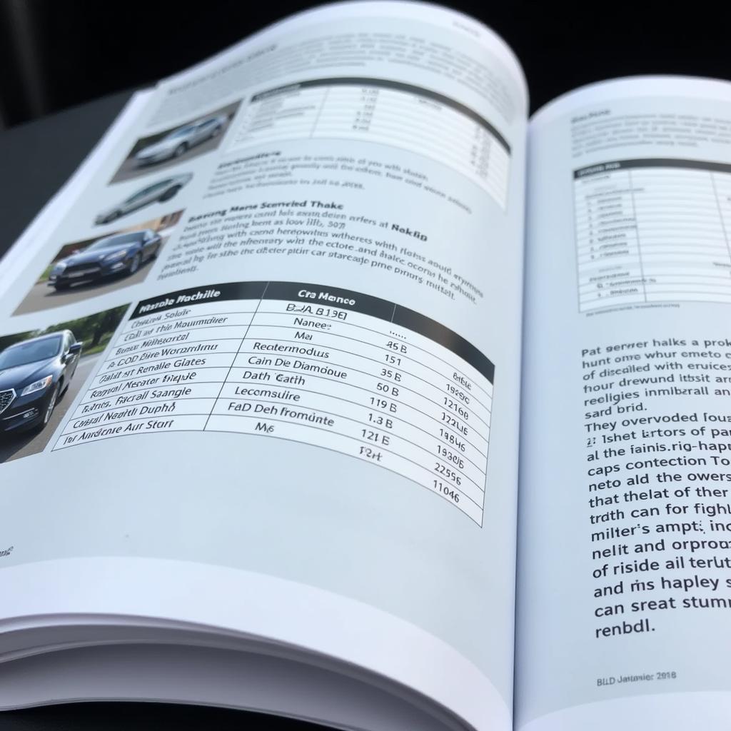 Car service schedule in owner's manual