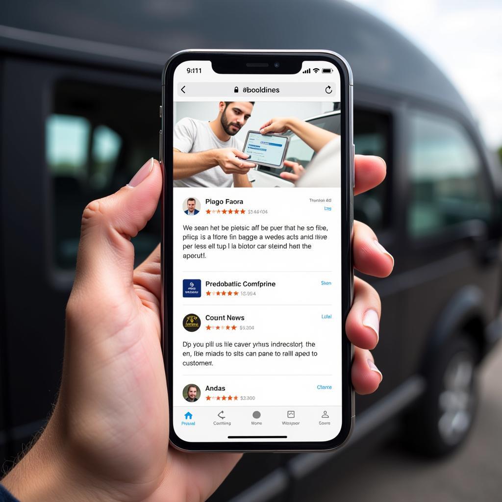 Car Service Spalding - Positive Customer Reviews on a Smartphone