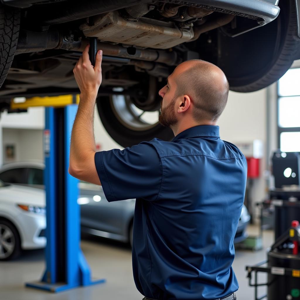 ASE certified technician working on a vehicle in Corpus Christi