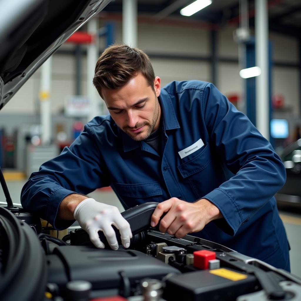 Car Service Technician Inspection