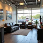 Clean and comfortable car service waiting area