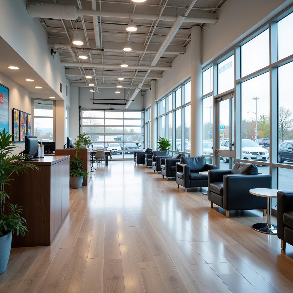 Comfortable Waiting Area at a Car Service Center