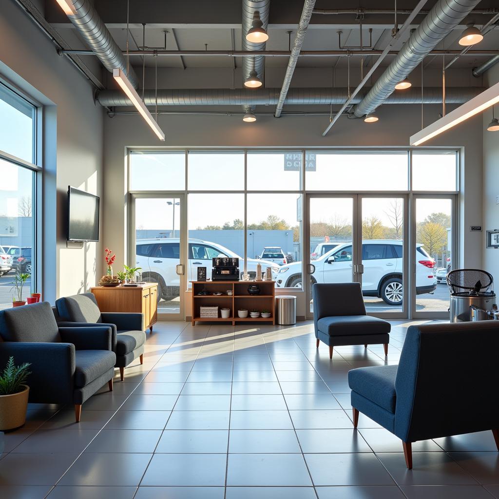 Modern and comfortable car service waiting area